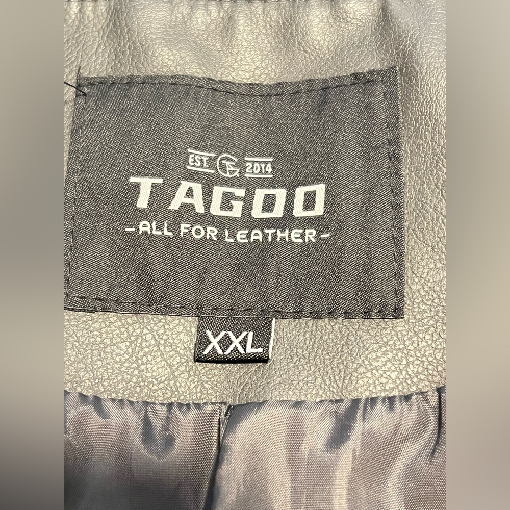 NWT TAGDOO Plus Women’s Faux Leather Dark Grey LS Zipper Moto Jacket XXL - Picture 8 of 16